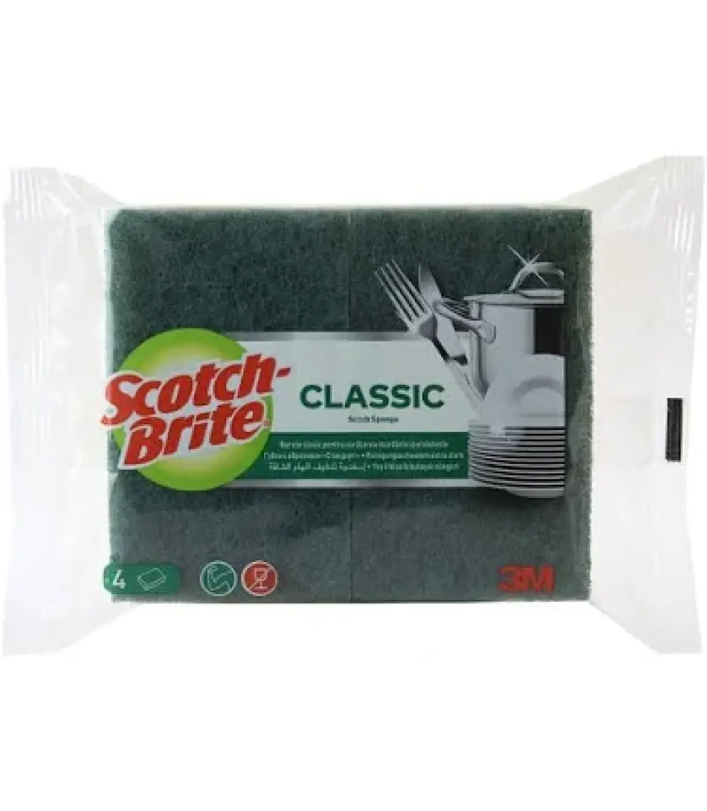 Scotch Brite Yeşil Klasik Sünger 4 Lü