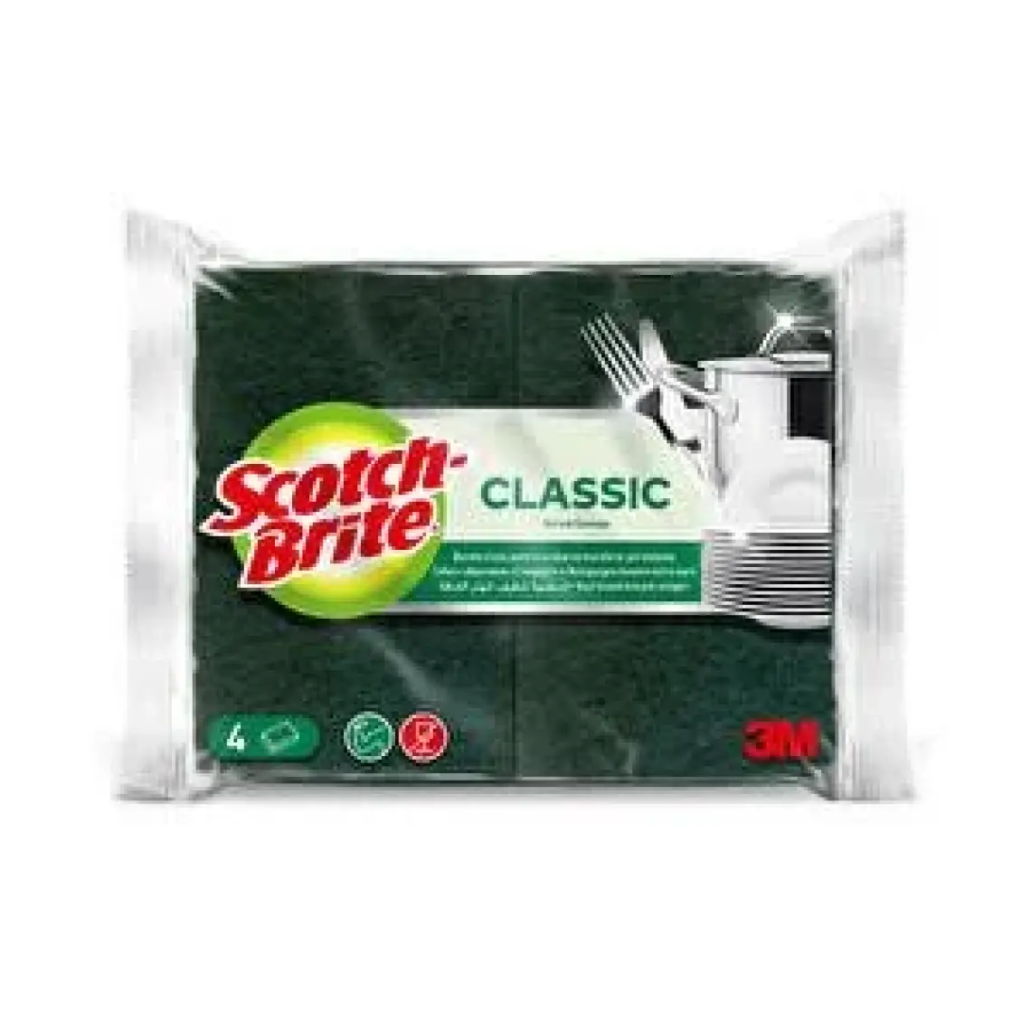 Scotch Brite Yeşil Klasik Sünger 4 Lü