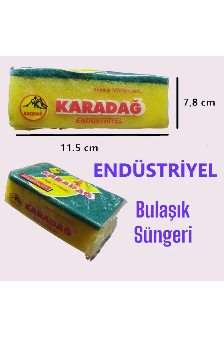 Karadağ Endüstriyel Büyük Boy Bulaşık Süngeri 4 Adet Ayrı Paket