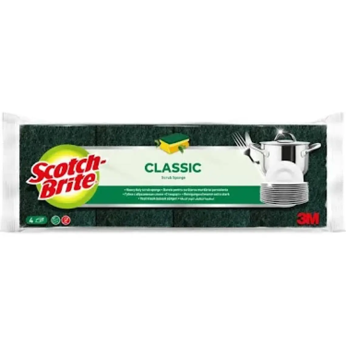 Scotch Brite Yeşil Klasik Sünger 4 Lü