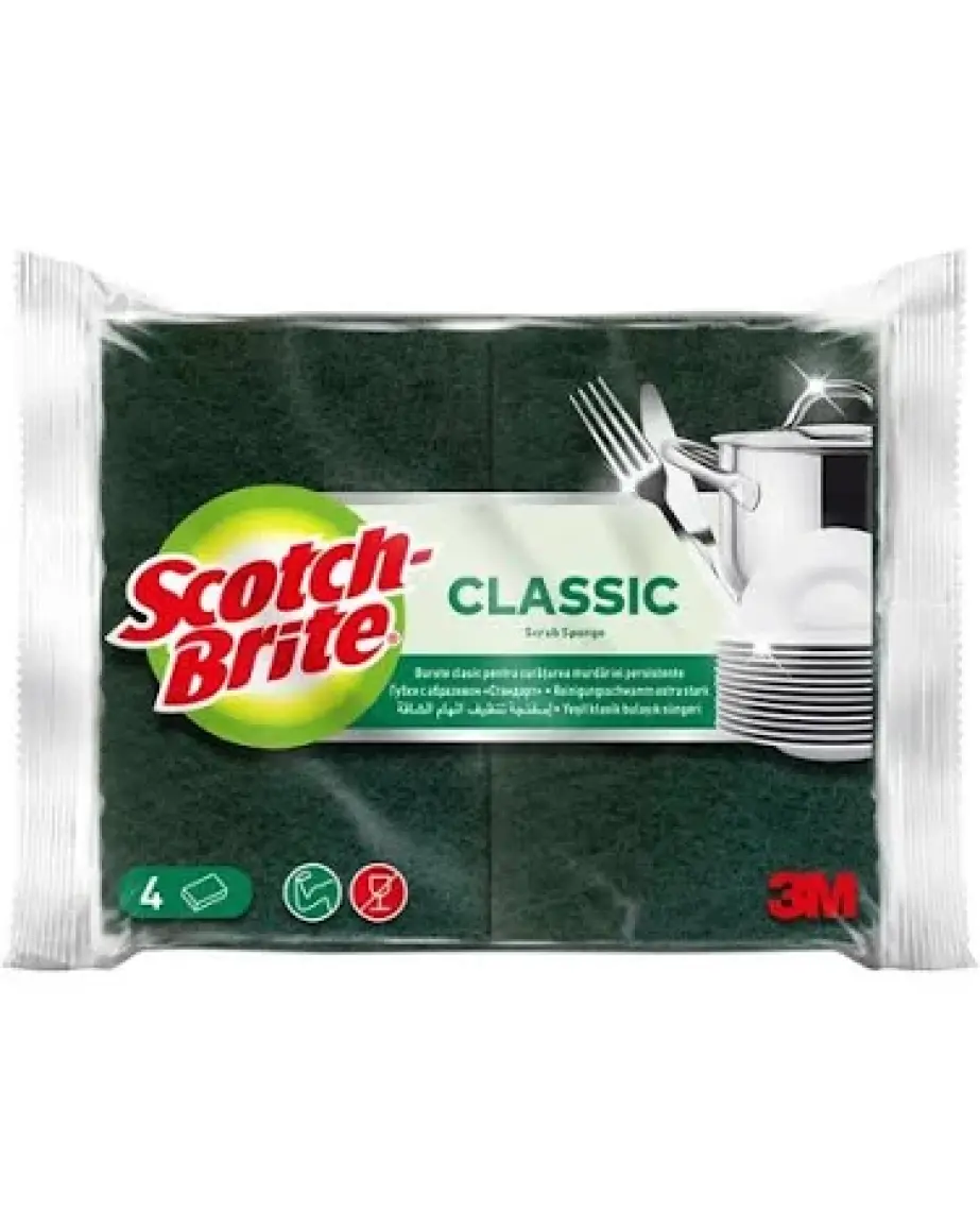 Scotch Brite Yeşil Klasik Sünger 4 Lü