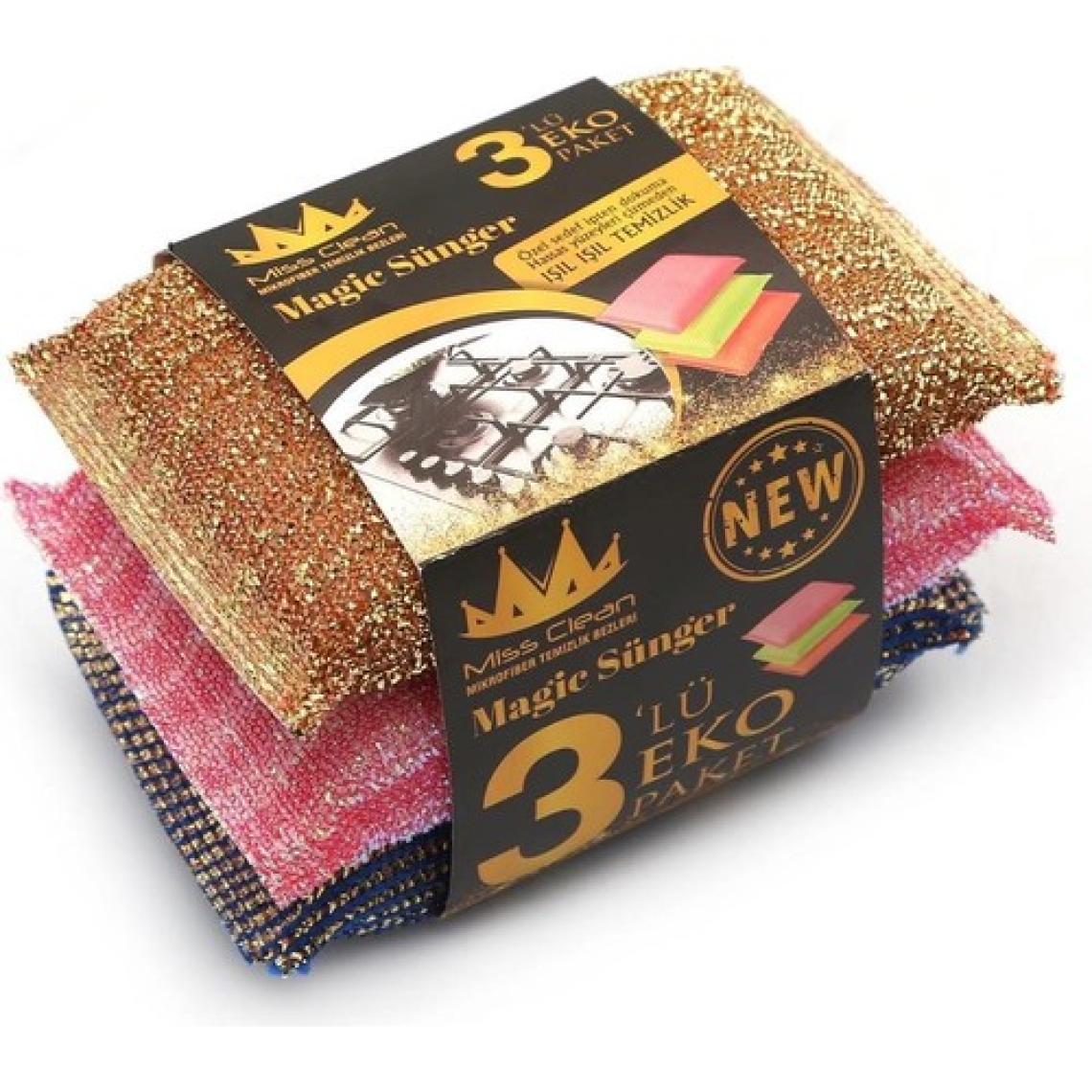 Missclean ( 3 Adet ) Mikrofiber Bulaşık Süngeri Telli Özel Dokulu