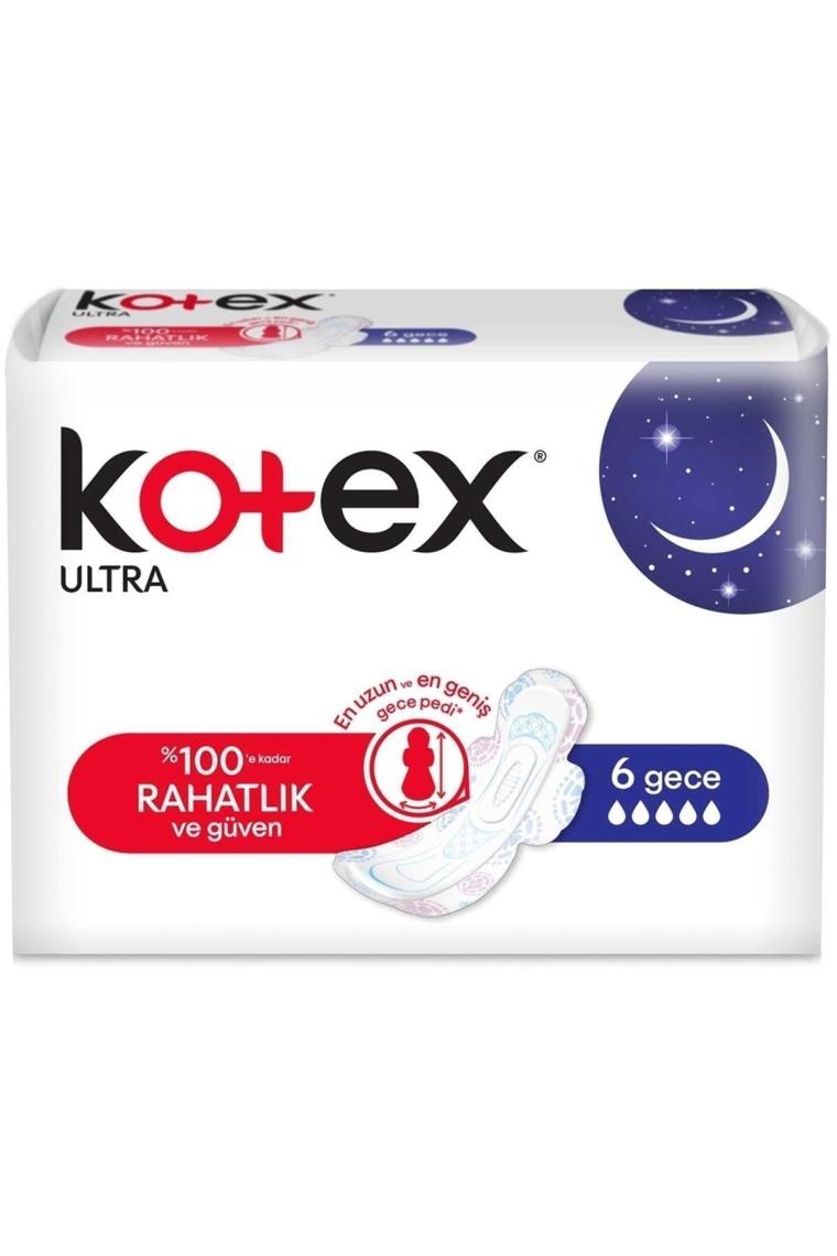 Kotex Ultra Gece Hijyenik Ped 6'lı