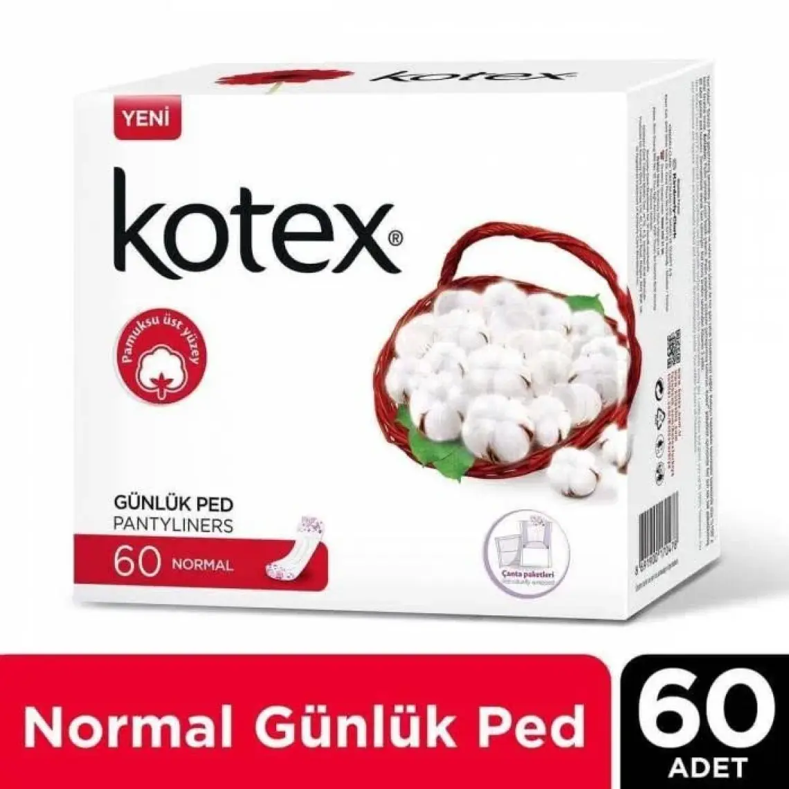 Kotex Normal Günlük Ped (60 Adet)