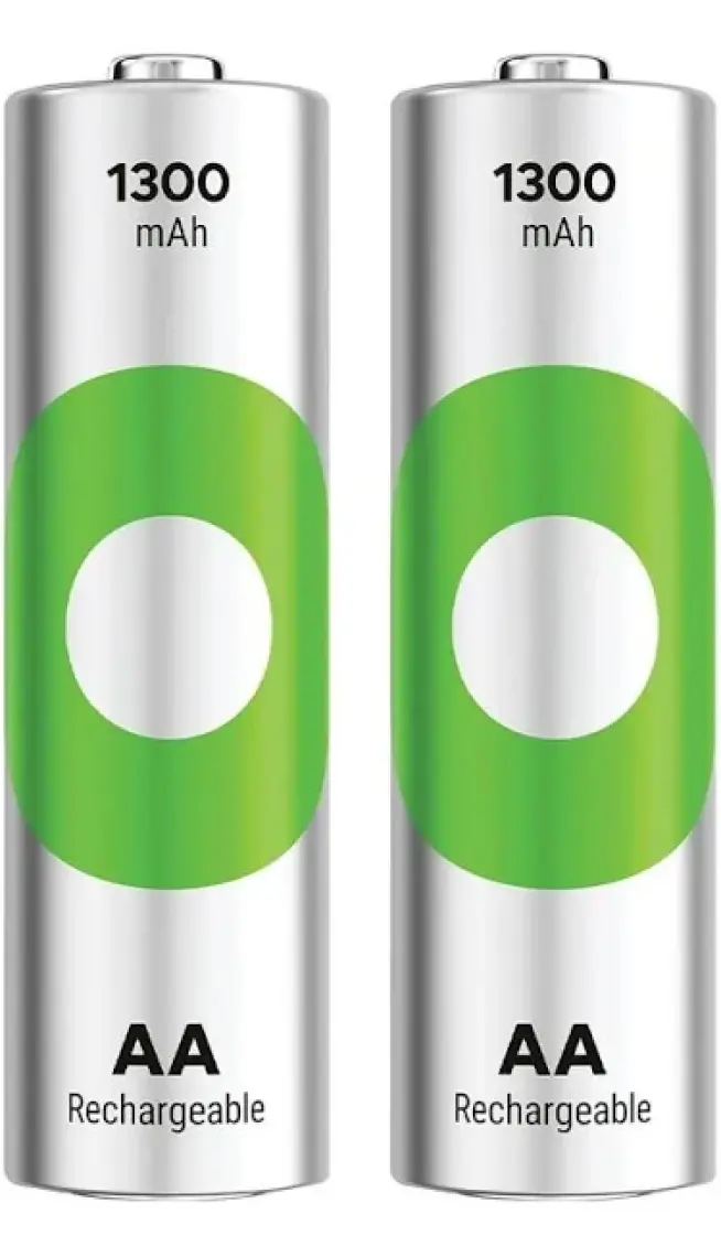 Gp Batteries Recyko 1300 Aa Kalem Ni-Mh Şarjlı Pil, 1.2 Volt, 2'li Kart