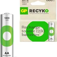 Gp Batteries Recyko 1300 Aa Kalem Ni-Mh Şarjlı Pil, 1.2 Volt, 2'li Kart