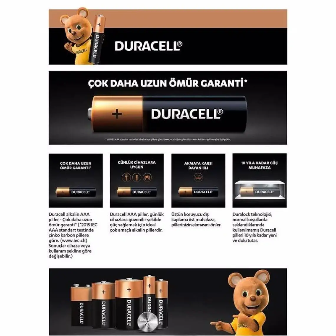 Duracell Alkalin Ince Kalem Pil 6'lı Aaa