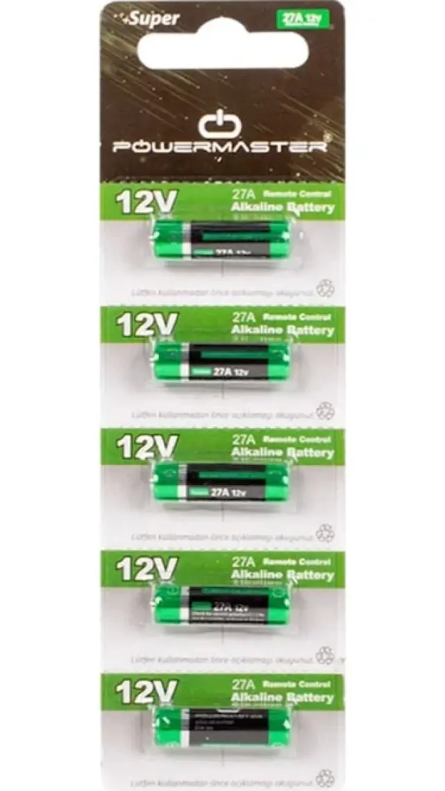 Powermaster 27A 12 Volt Pil 5'li Paket