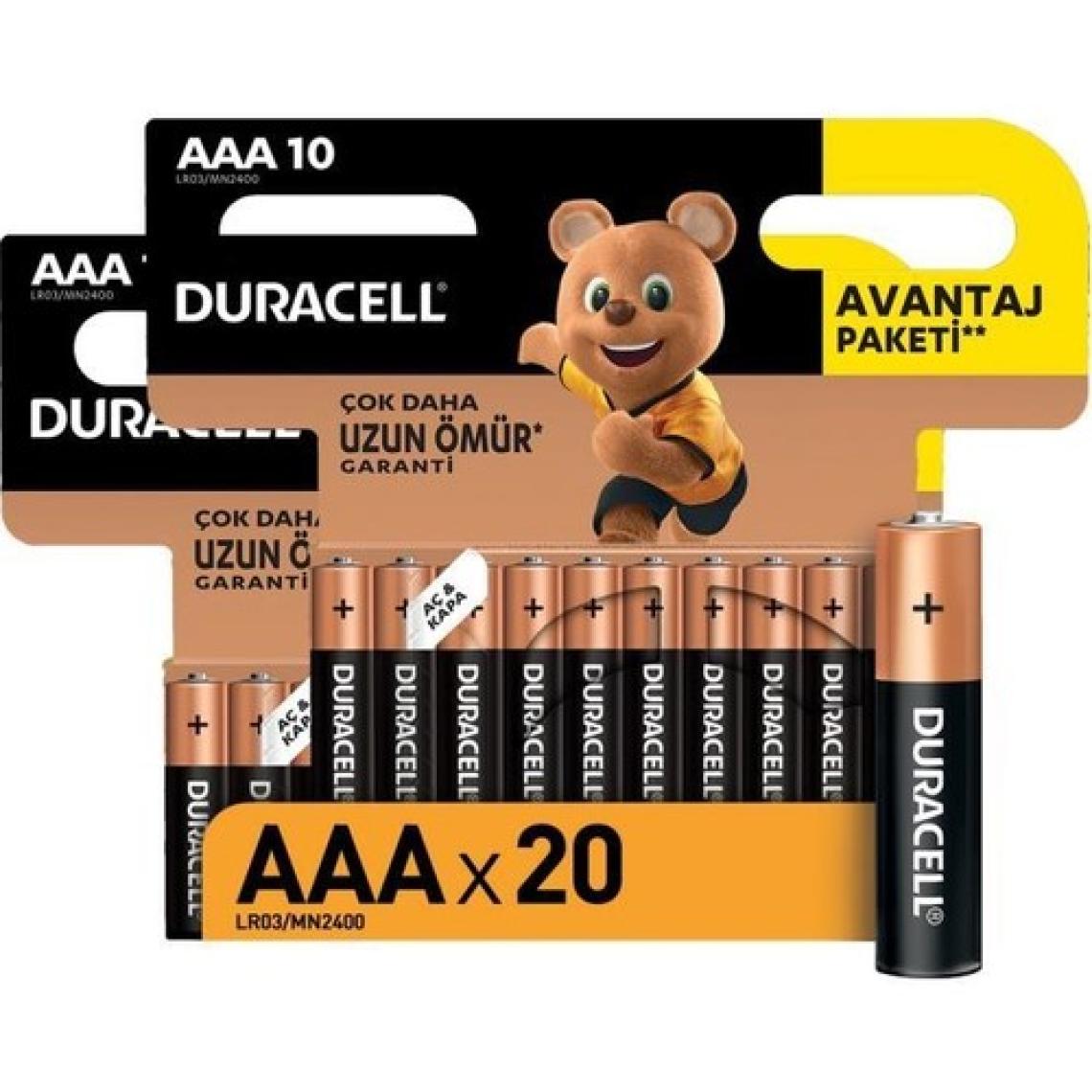 Duracell Alkalin AAA 20'li İnce Kalem Pil