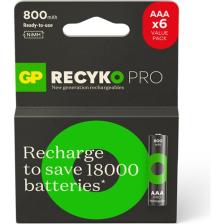Gp Batteries Recyko Pro 800 Mah Aaa Ince Ni-Mh Şarjlı Pil, 1.2 Volt, 6'lı Kart