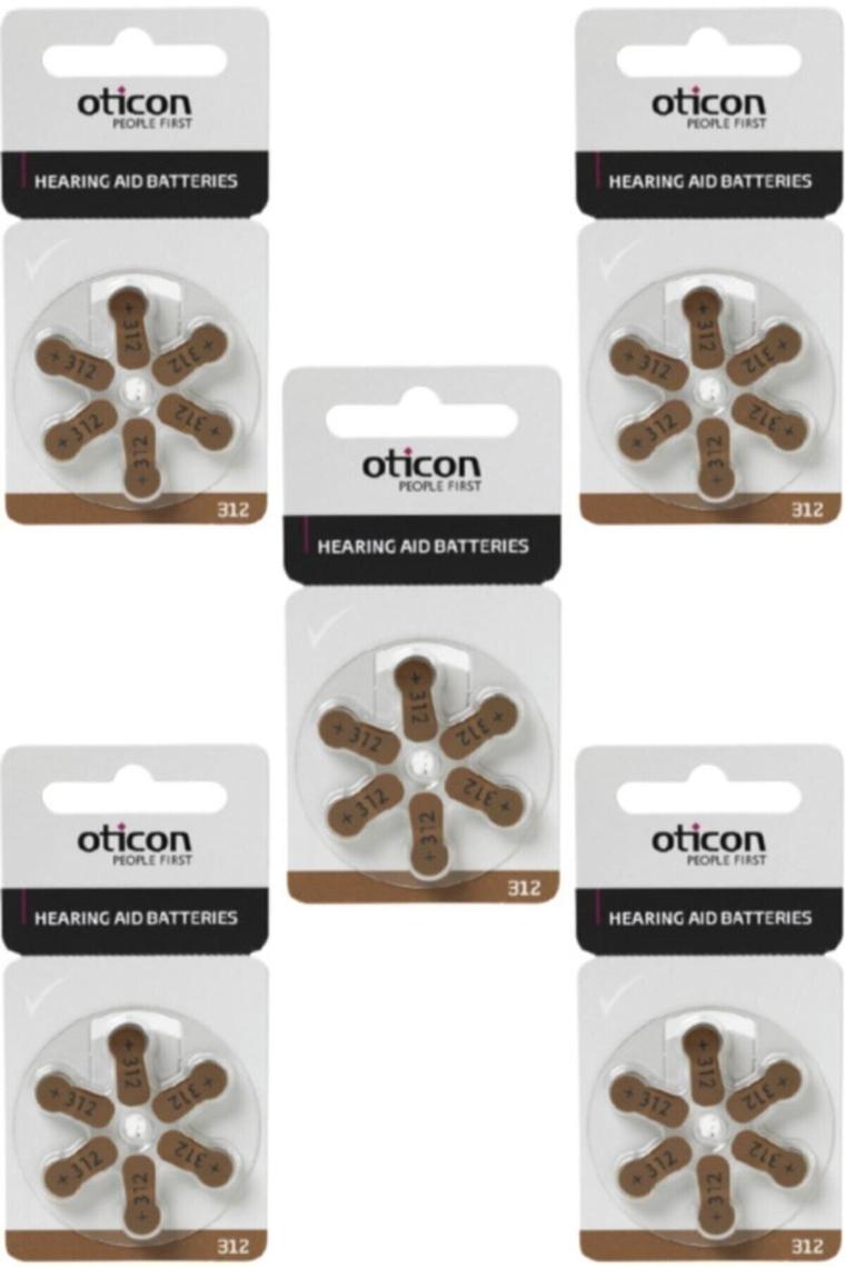 Oticon Işitme Cihazı Pili Oticon 5'li Paket 312 Numara