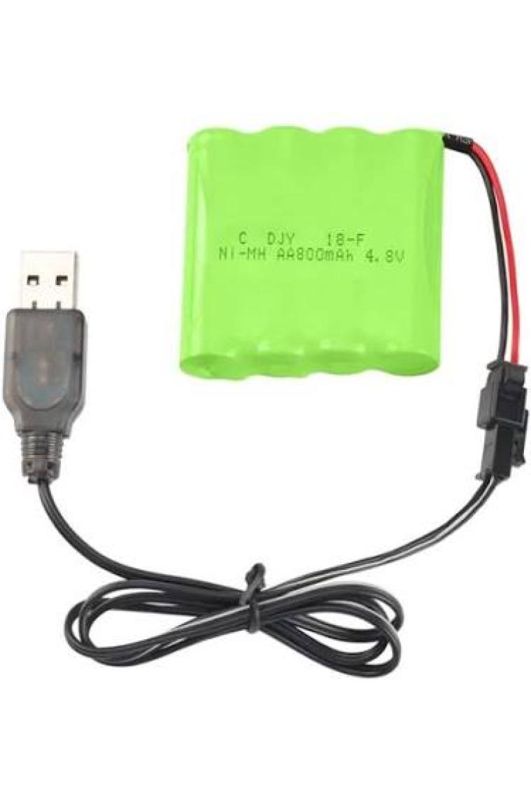 Power-Xtra 4.8V 800 Mah Siyah Soketli Oyuncak Batarya ve USB Şarj Cihazı
