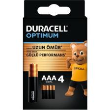 Duracell Optimum AAA Pil (4'lü paket), Alkalin Pil 1,5V, LR03 MX2400