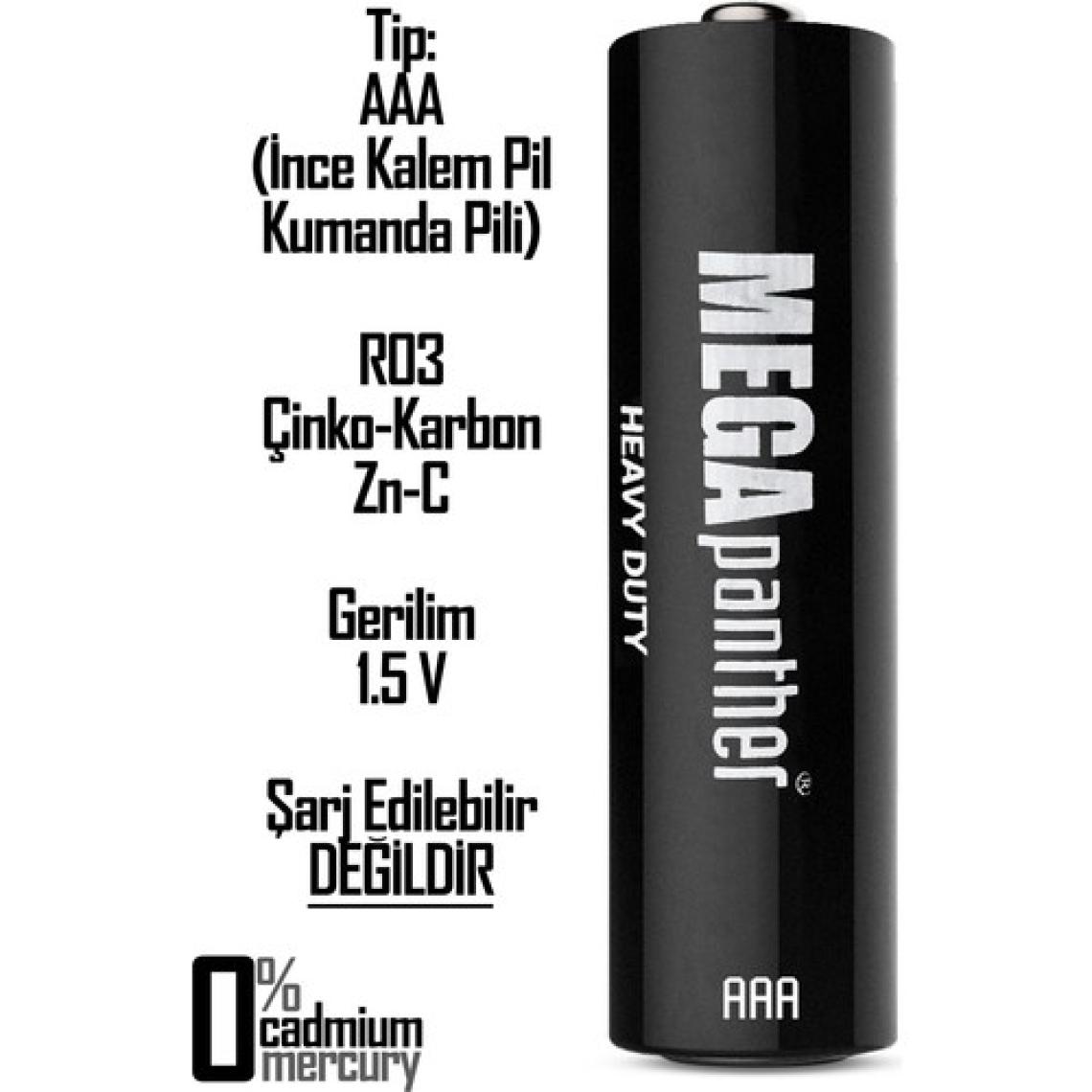 Telvesse 60LI Aaa R03 Ince Kalem Pil Kumanda Pili Zn-C 1.5V