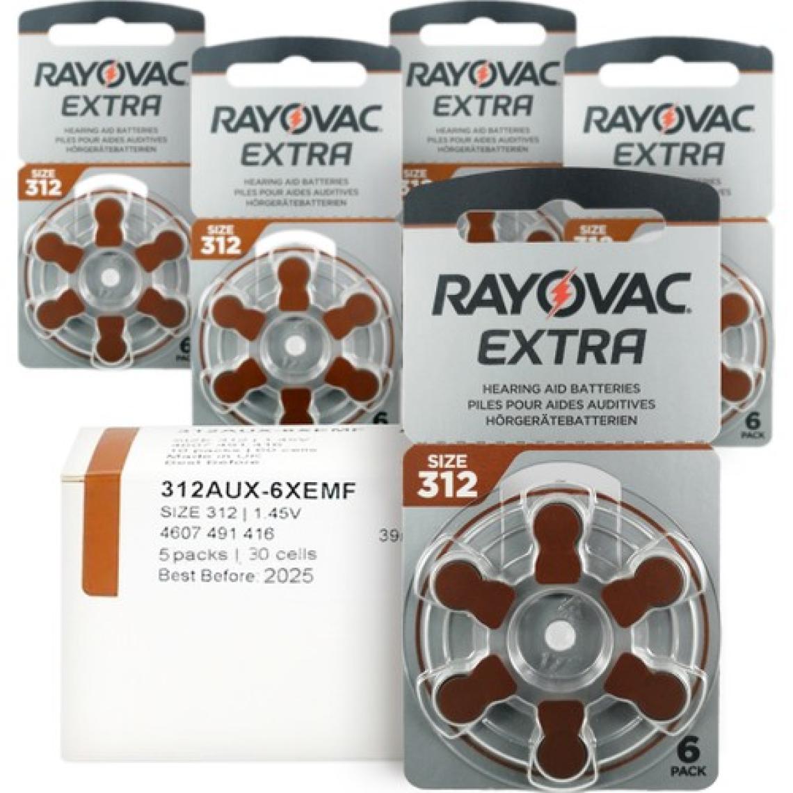 Rayovac Extra 312 Numara Işitme Cihazı Pili 30'lu