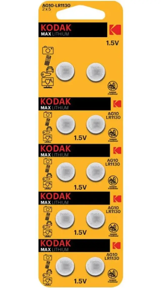 Kodak AG10/LR1130 Alkalin Düğme Pil - 10'lu Paket