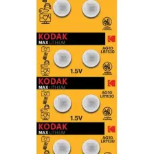 Kodak AG10/LR1130 Alkalin Düğme Pil - 10'lu Paket