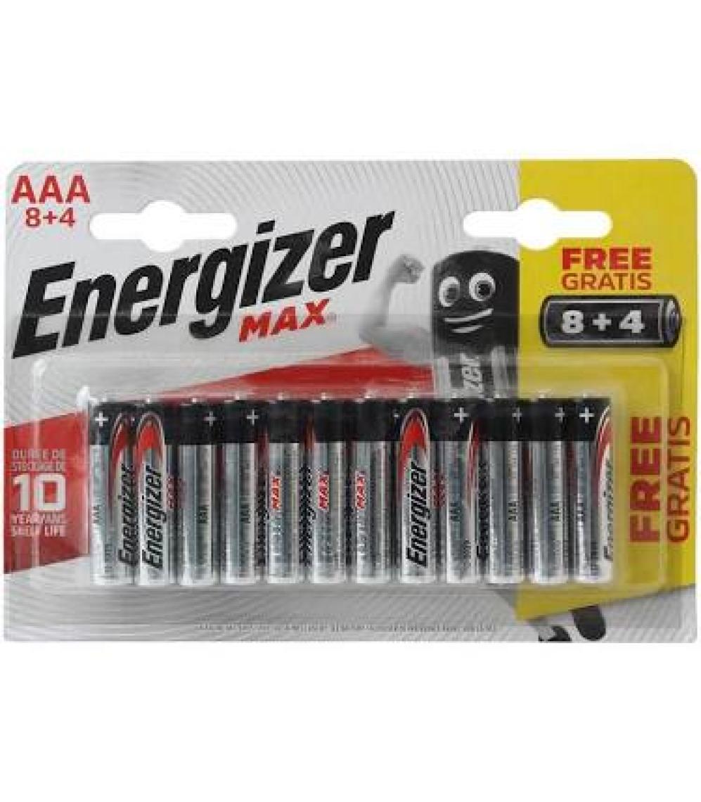 Energizer Alkaline Max Power Seal 8+4 AAA İnce Pil