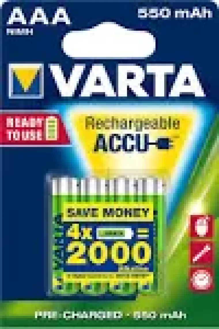 Varta Şarj Edilebilir Accu Aaa 550 Mah İnce Şarjlı Pil 4'lü