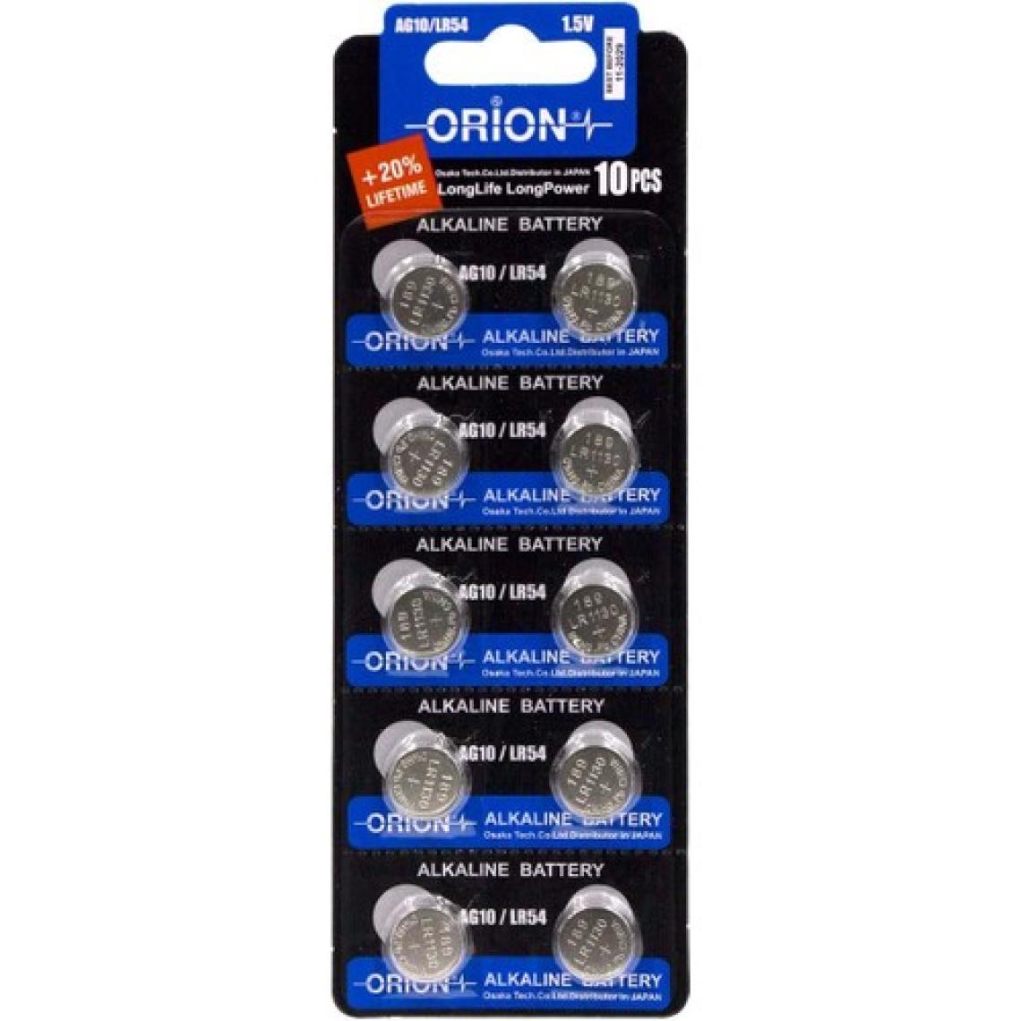 Orion AG10 LR54 189A LR1130 1.5V Alkalin Pil 10'lu