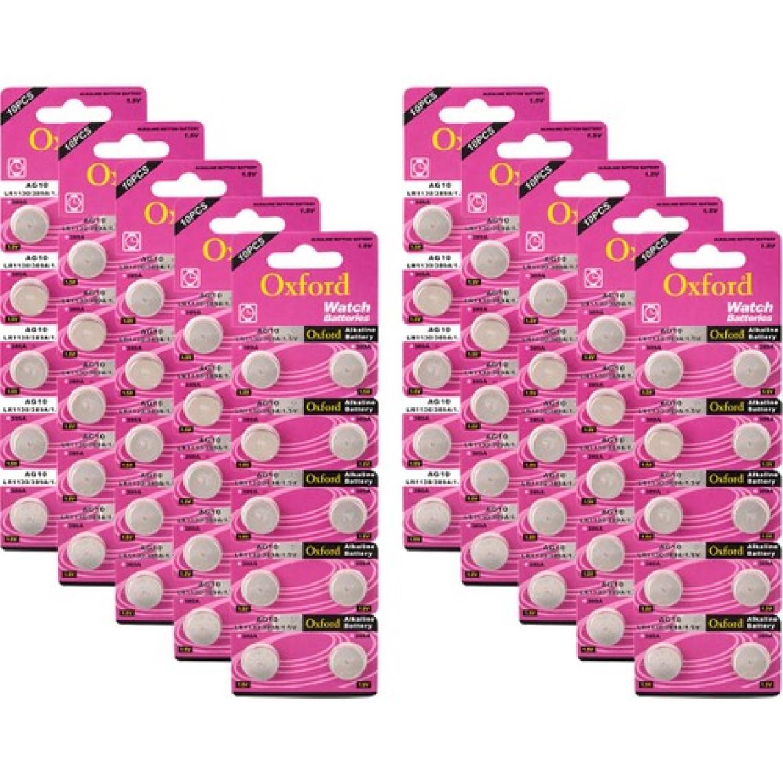 Oxford AG10 LR1130 389 SR1130 189 1.5V Alkaline Düğme Pil 100'lü  10 Kart