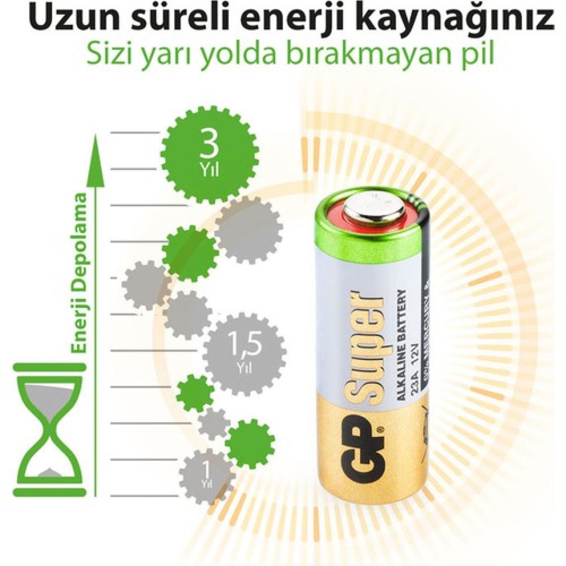 GP 23A 12 V Alkalin 5'li Pil