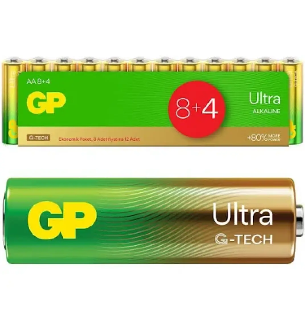 GP G-Tech LR6 AA Boy Ultra Alkalin Kalem Pil 12'li Paket GP15AU-VS12