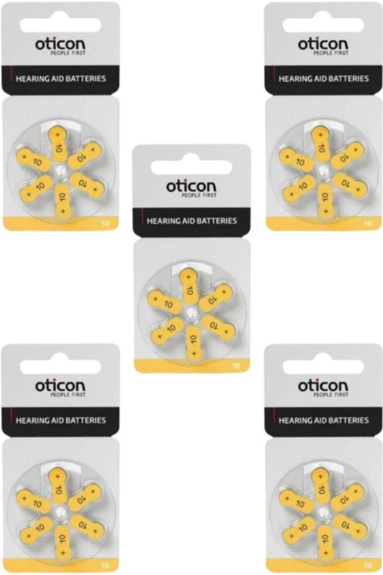 Oticon 10 Numara İşitme Cihazı Pili 5 Paket 30 Adet