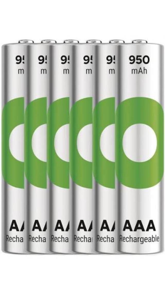 GP Recyko 950 mAh 1.2V AAA Boy NiMH İnce Şarjlı Pil 6'lı Kart