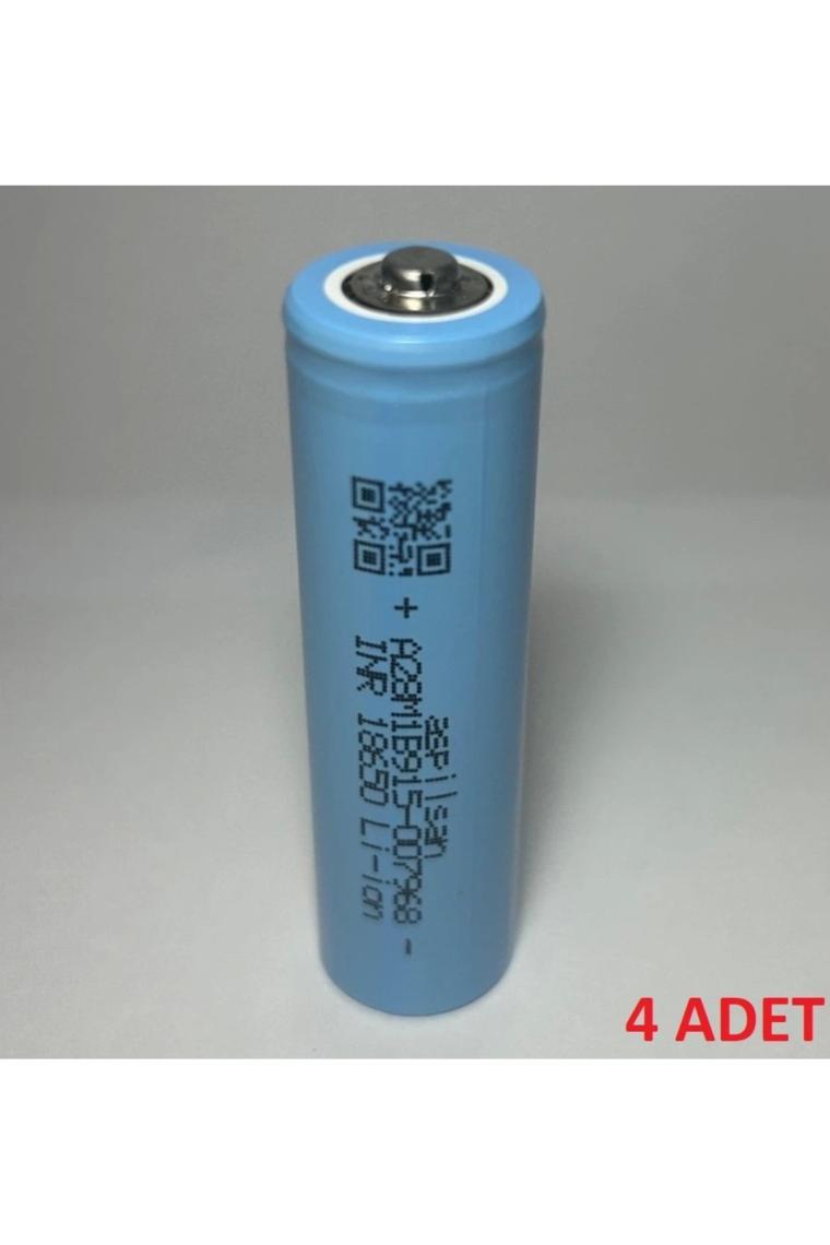 Aspilsan Yerli Üretim Başlı 18650 Li-Ion Pil 3.7V 2900MAH INR18650A28 Pozitif Kutup Başlıklı - 4 Adet