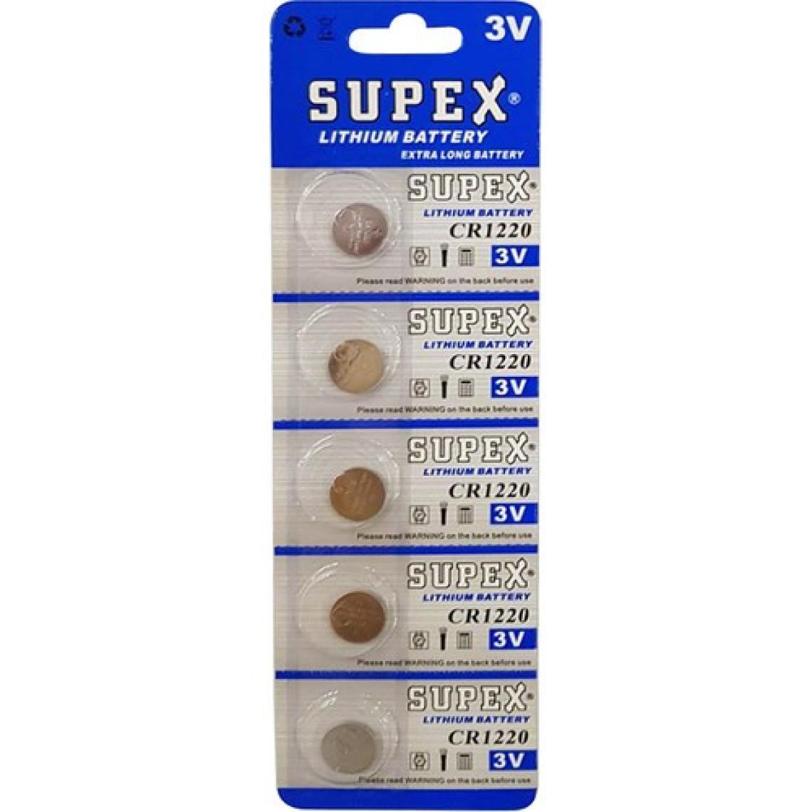 Ayt Supex CR1220 3 Volt 5 Li Lityum Pil Saat Pili Düğme Pil Cr 1220