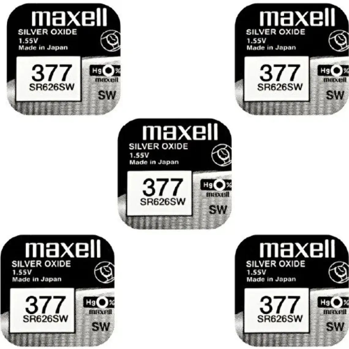 Maxell 377 SR626SW 1.55V Saat Pili 5'li