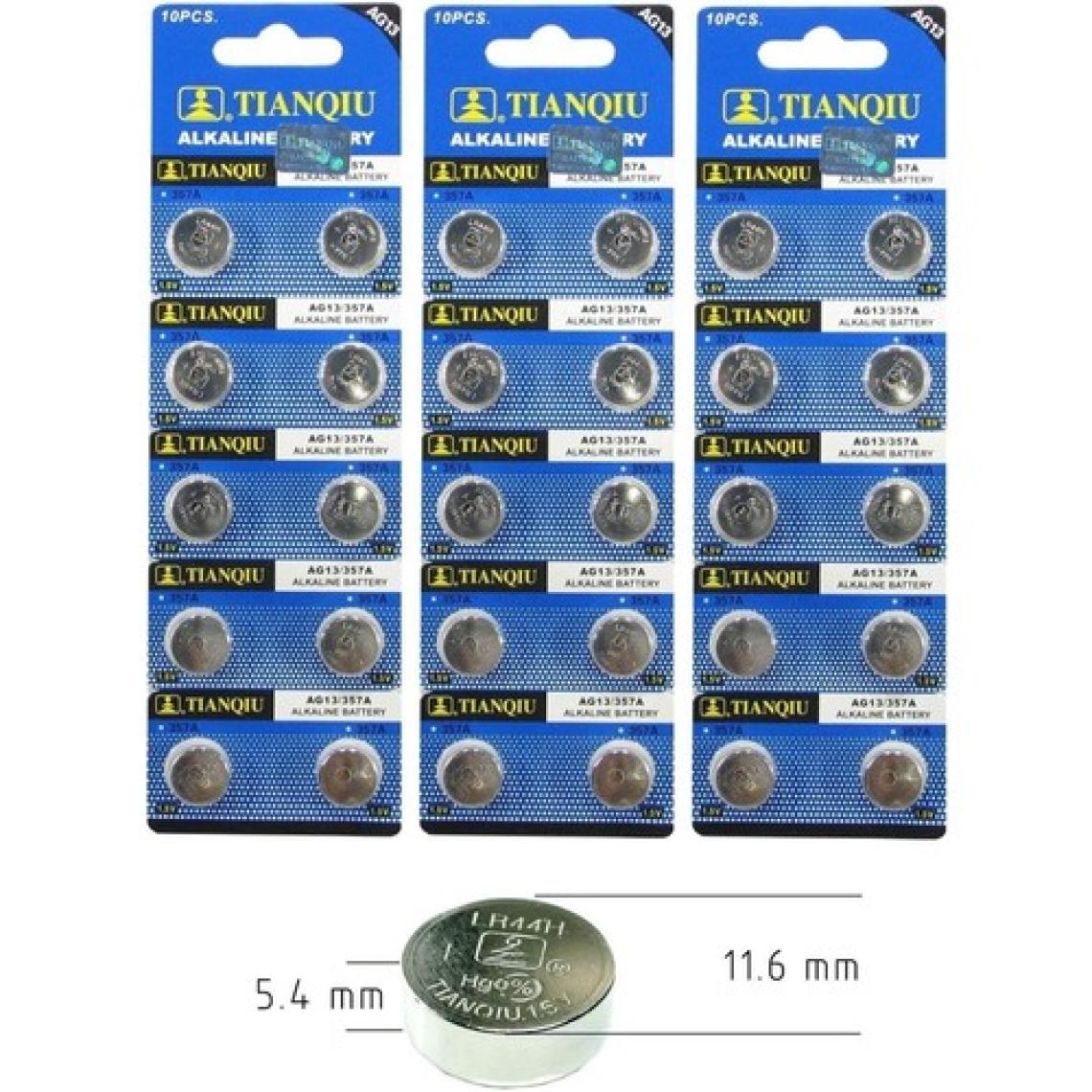 Tıanqıu Tianqıu AG13 LR44H 357A A76 SR44SW 1.5 V 30 Adet Alkalin Pil Tianqıu