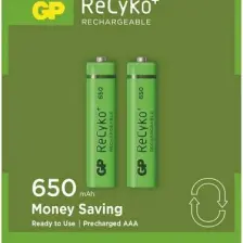 GP Recyko 650 mAh 1.2V AAA Boy NiMH İnce Şarjlı Pil 2'li Kart