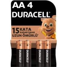 Duracell Alkalin AA Kalem Pil, 1,5 V LR6/MN1500, 4'lü paket