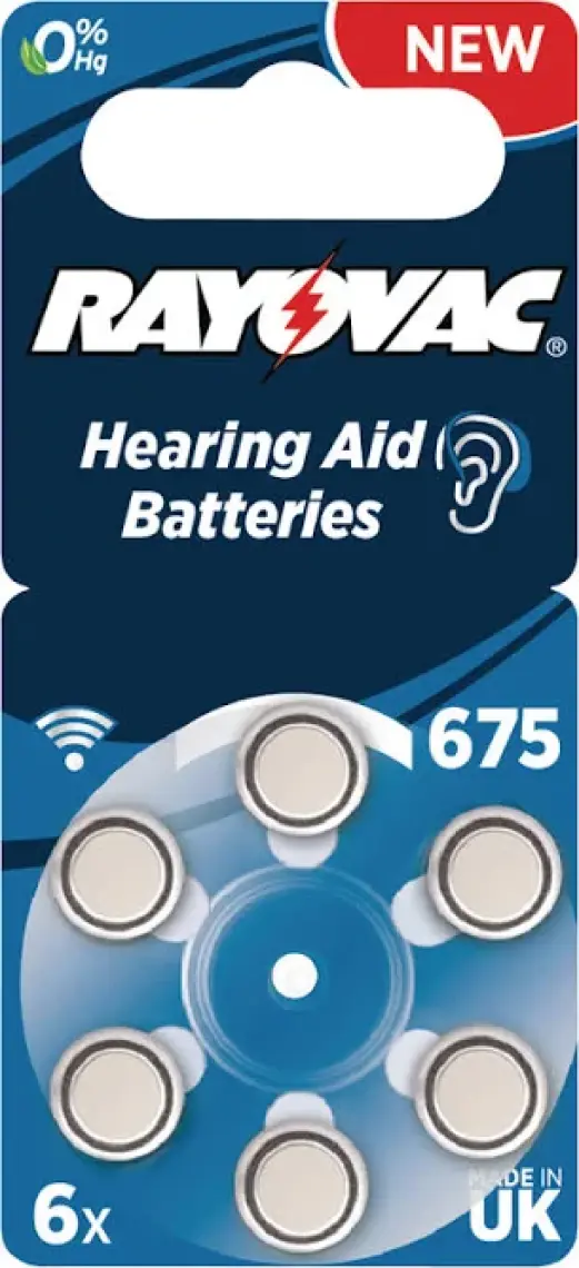 Rayovac Hearing Aid Batteries 675 Numara Blister İşitme Cihaz Pili 6'lı
