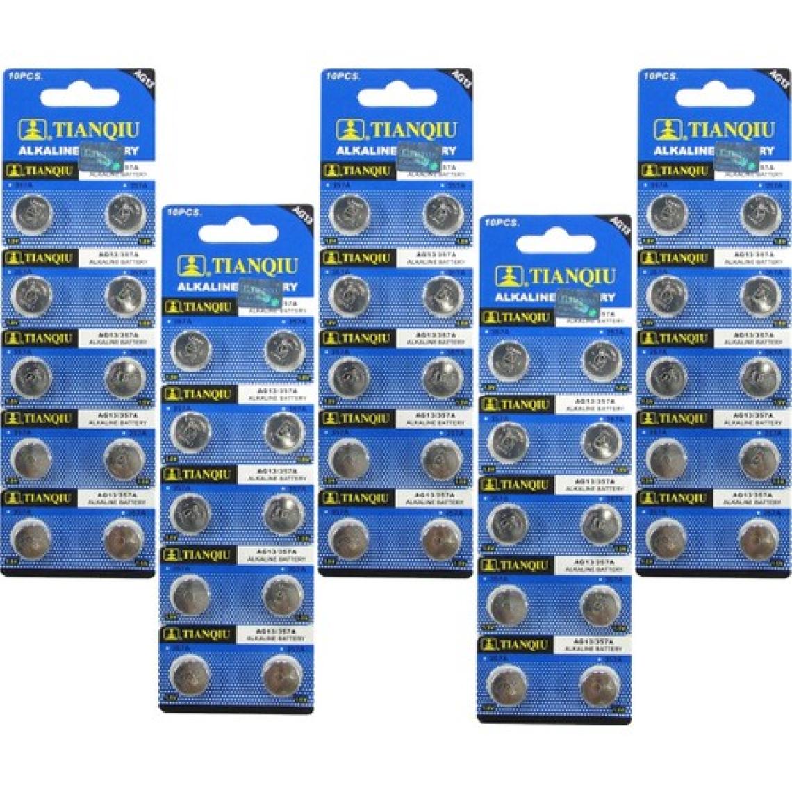 Tianqiu AG13 LR44H 357A A76 SR44SW 1.5 V 50'li 5 Kart Alkalin Pil