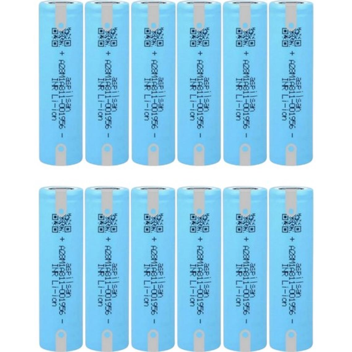 Aspilsan A28 Başlıksız Puntalı 3.7V 2900MAH 25A Discharge Şarjlı Li-Ion Pil 12 Adet Set