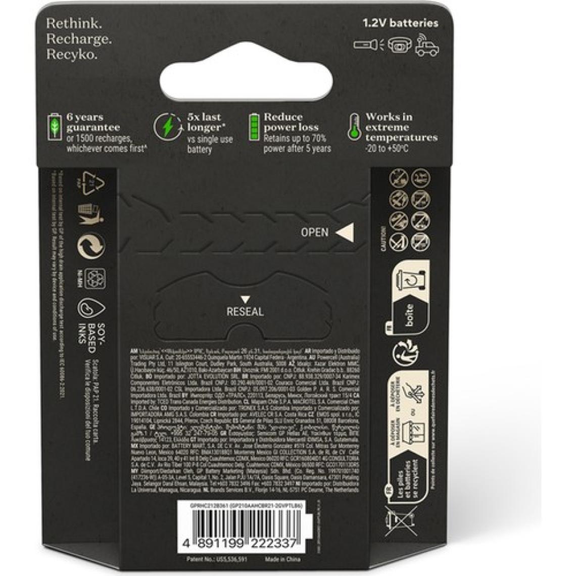 GP Recyko Pro 2000 mAh 6'lı AA Şarjlı Kalem Pil