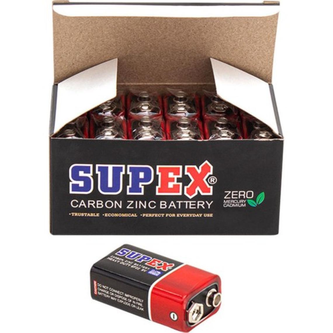 Supex 6F22 9 Volt Pil (12 Li Paket)
