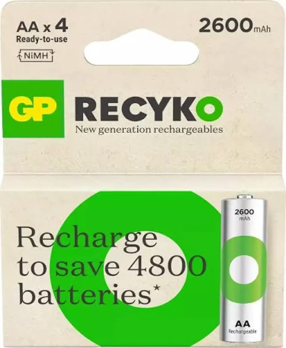 GP AA 2600 mAh Şarjlı Kalem Pil 4'lü Paket GP270AAHCEMTR