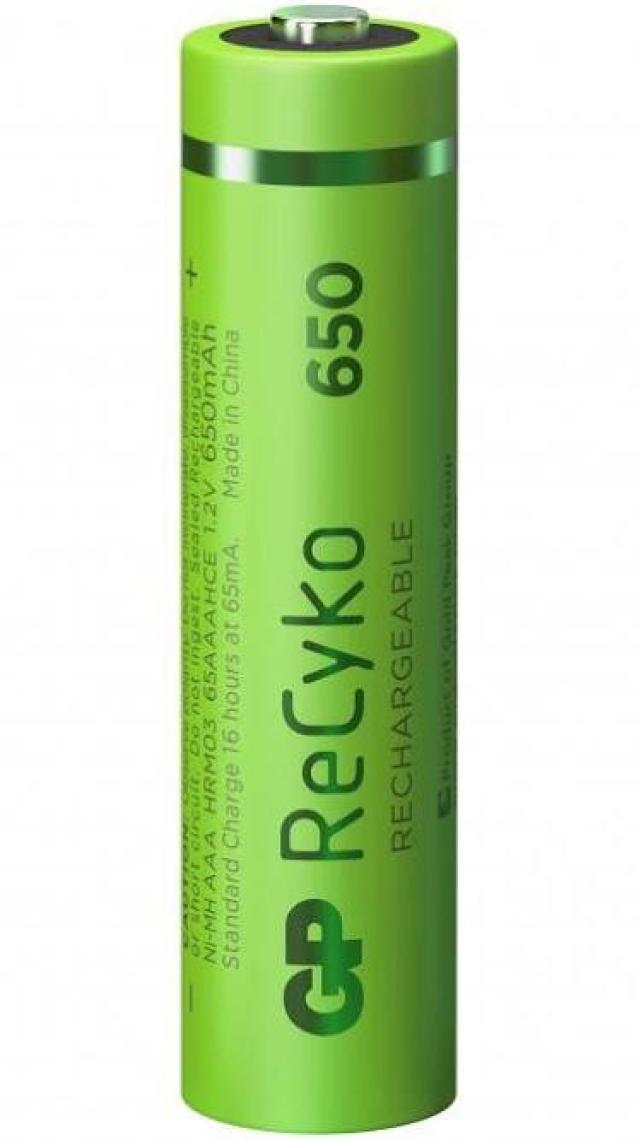 GP Recyko 650 mAh 1.2V AAA Boy NiMH İnce Şarjlı Pil 2'li Kart