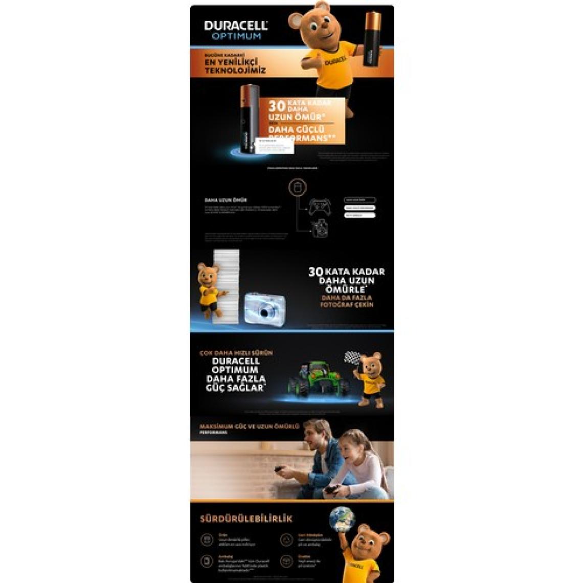 Duracell Optimum Aa Alkalin Pil, 1,5 V Lr6 MN1500, 16’li Paket