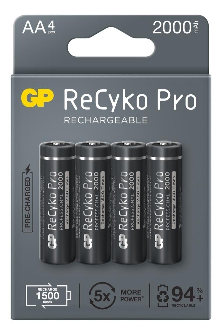 GP Recyko Pro 2000 mAh Ni-Mh AA 4'lü Kalem Şarjlı Pil