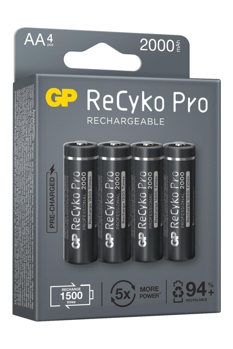 GP Recyko Pro 2000 mAh Ni-Mh AA 4'lü Kalem Şarjlı Pil