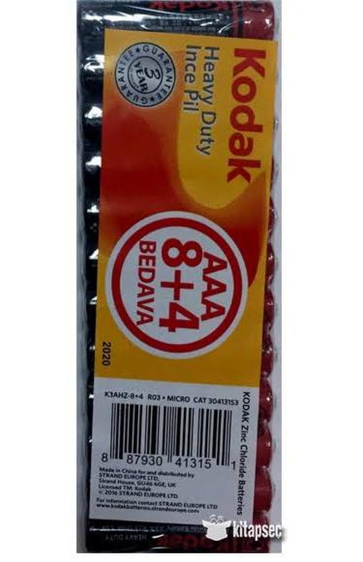 Kodak 12 Adet Çinko Karbon Shrink ince Pil AAA