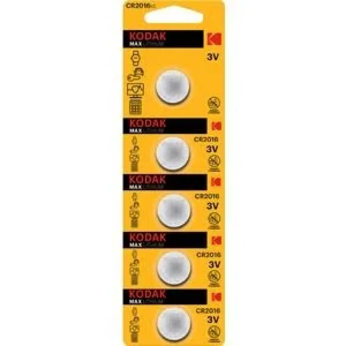 Kodak 5 Adet CR2016 Lityum Para Pil