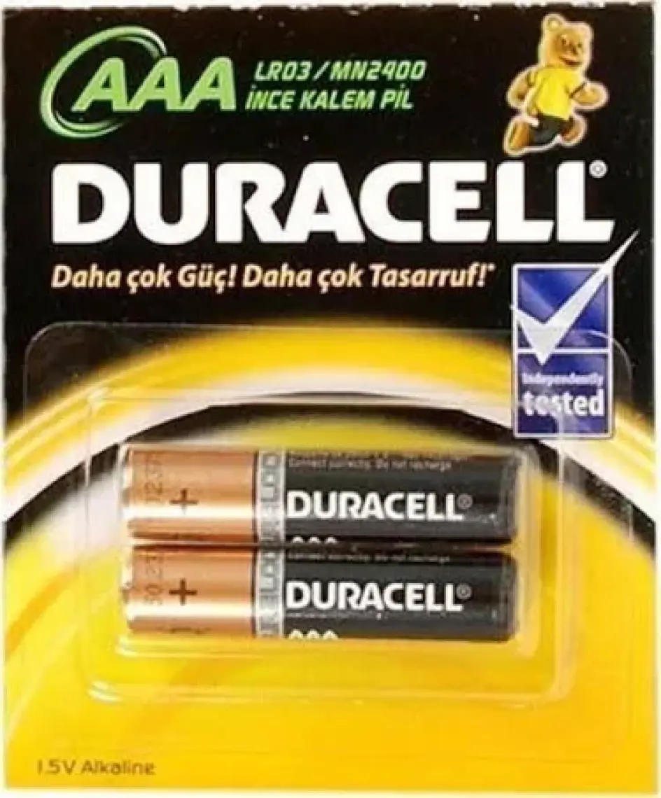Duracell Alkalin AAA İnce Kalem Piller 2’li paket