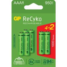 GP Recyko 1000 Serisi Ni-Mh AAA 4+2 Şarjlı İnce Kalem Pil