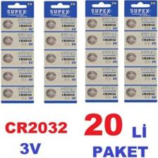 Supex CR2032 3V Lithium Pil 100'lü